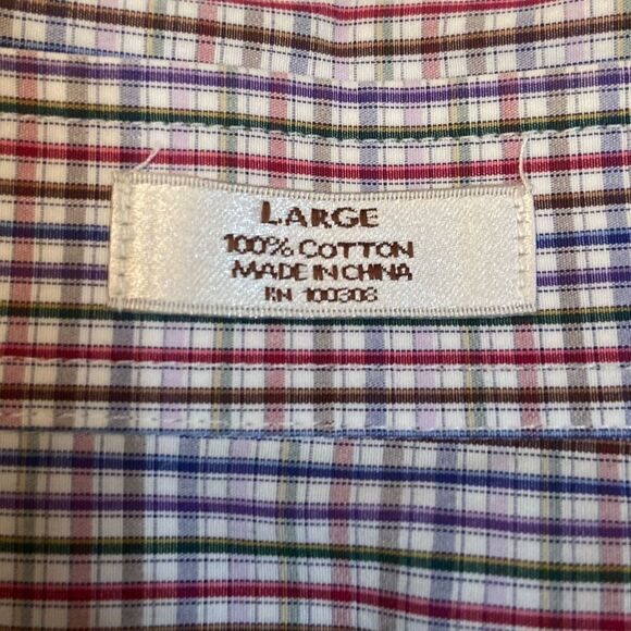 Peter Millar Blue Red Plaid Long Sleeve Button Down Dress Shirt Men Size Large - Picture 5 of 10